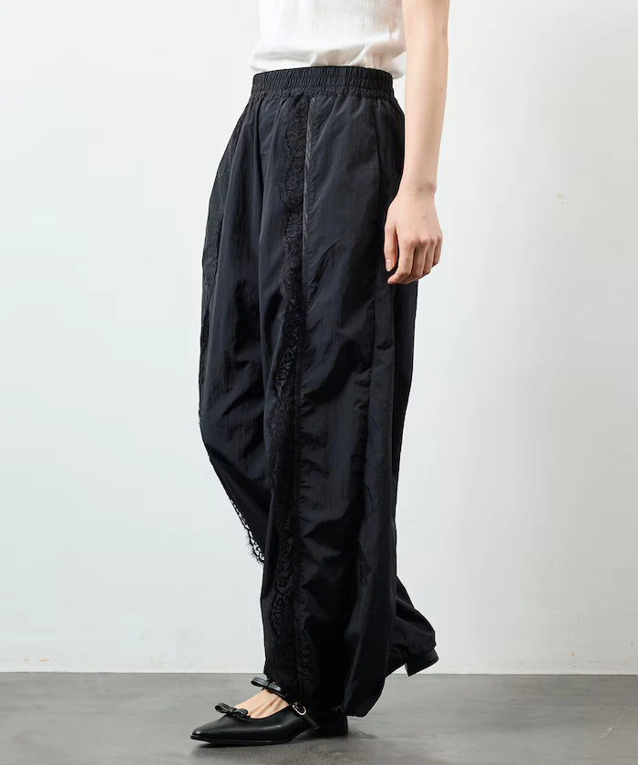 Nylon Lace Easy Wide Pants