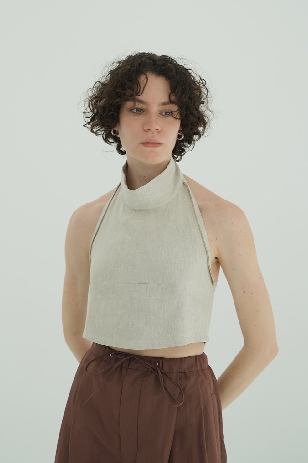 HALTER HIGH NECK CAMISOLE TOPS