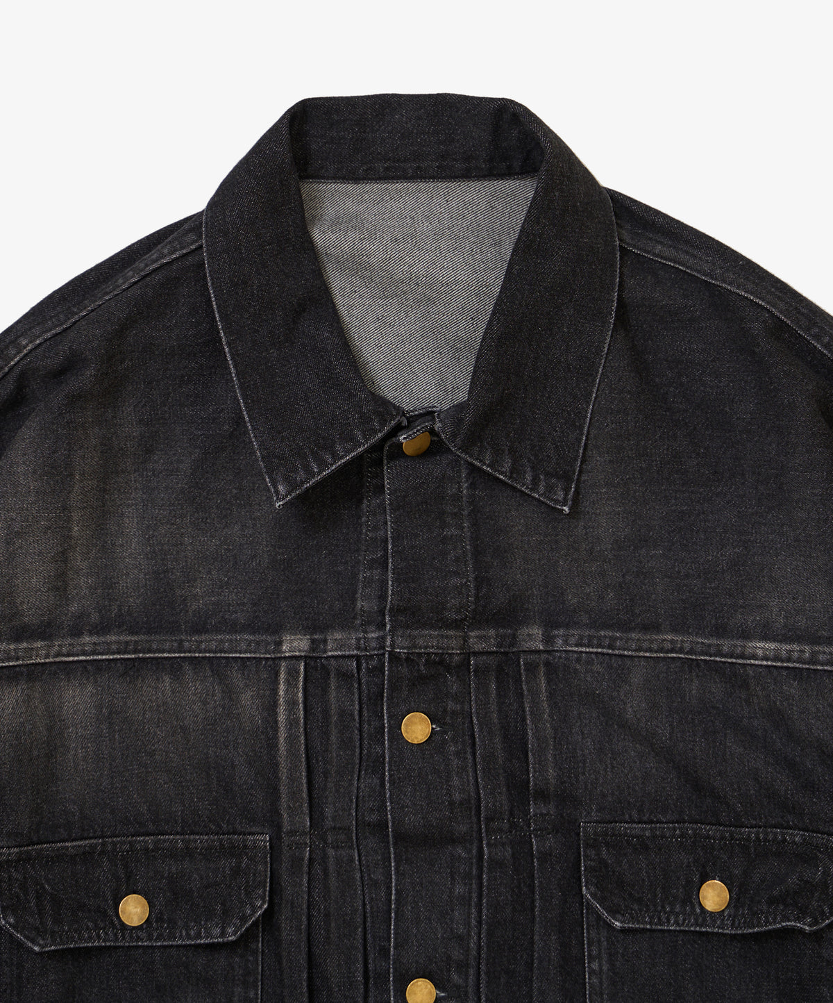 trucker jacket black denim damaged