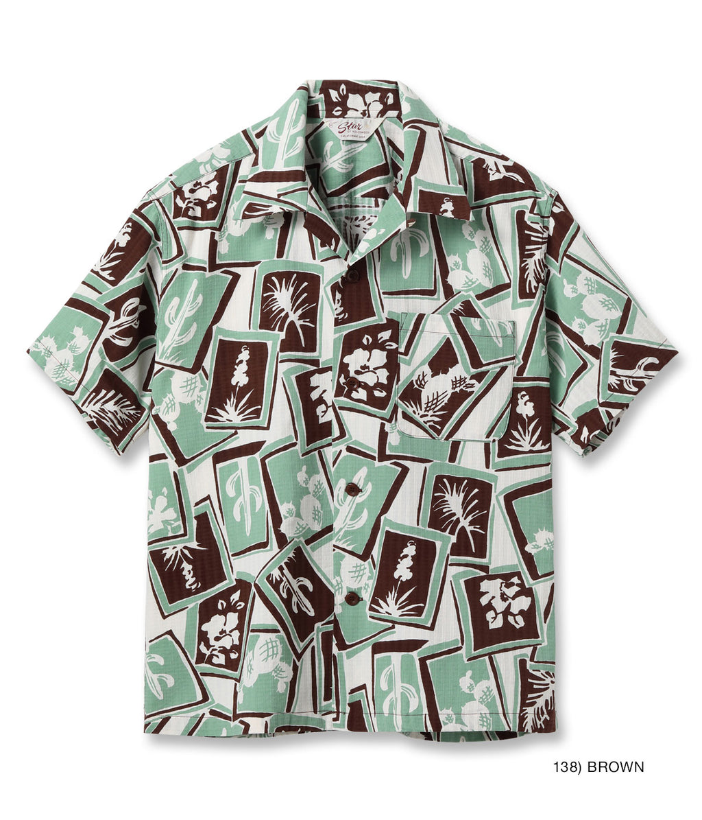 DOBBY COTTON OPEN SHIRT ���CACTUS���