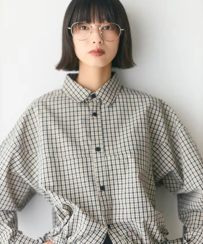 Hem Code Switch Short Length Long Sleeve Shirt