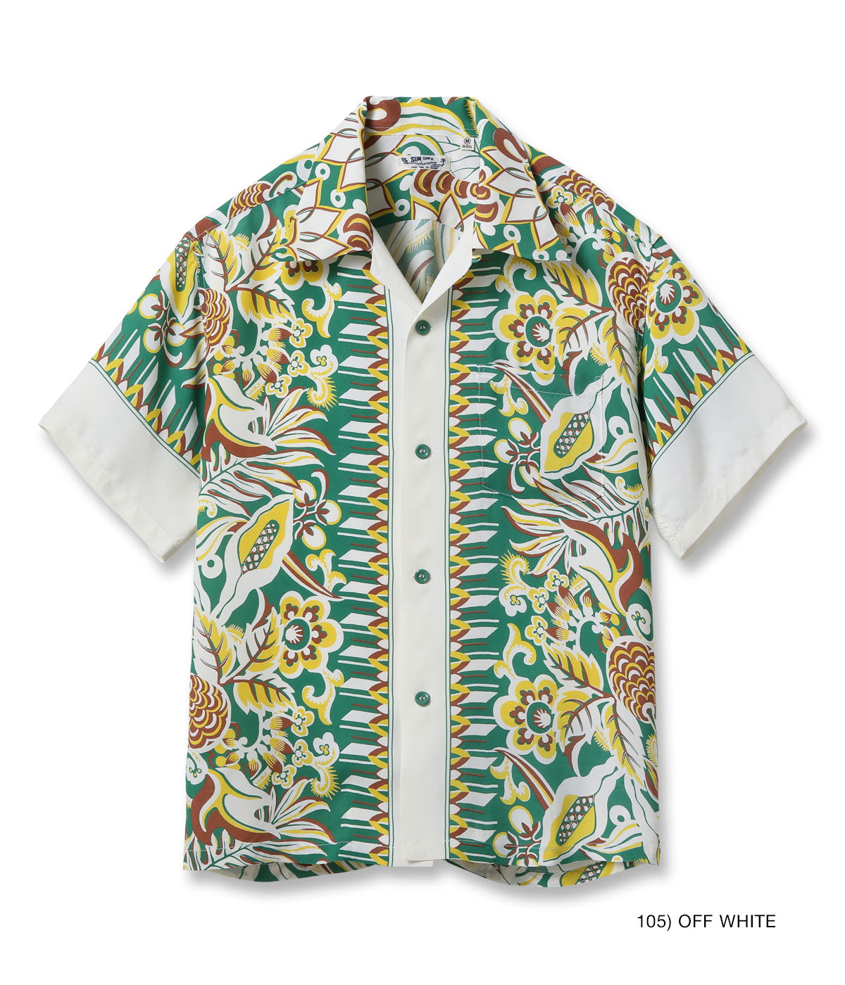 RAYON HAWAIIAN SHIRT “FLOWER FIELD BORDER”