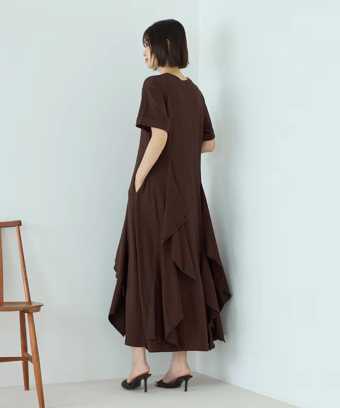 Organic Cotton Draped Flare Dress