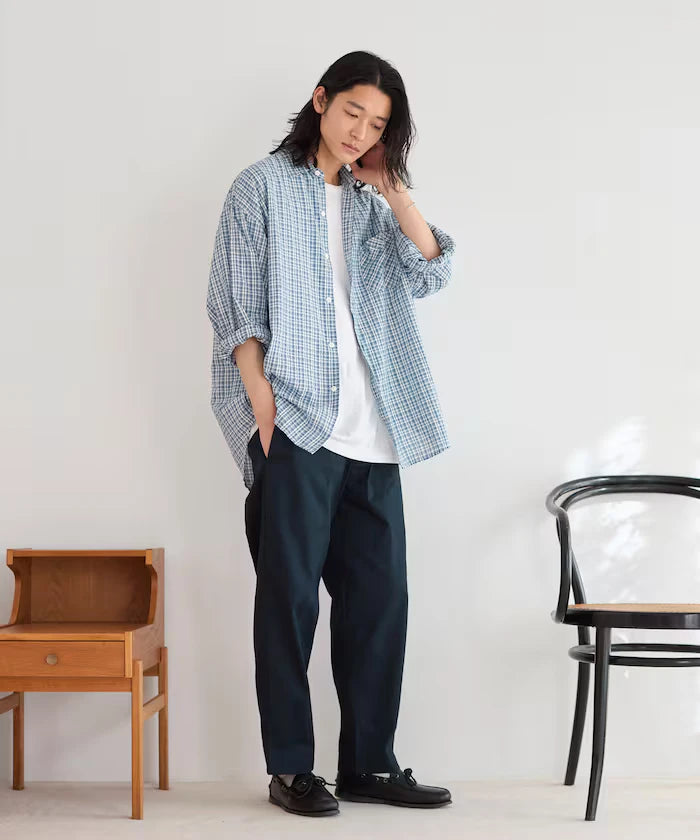 Wide Silhouette Drawstring Chino Pants / Tapered Silhouette Easy Chino Pants