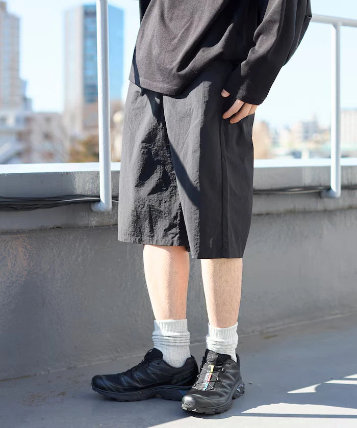 Nylon Sleek Water Length Baggy Shorts