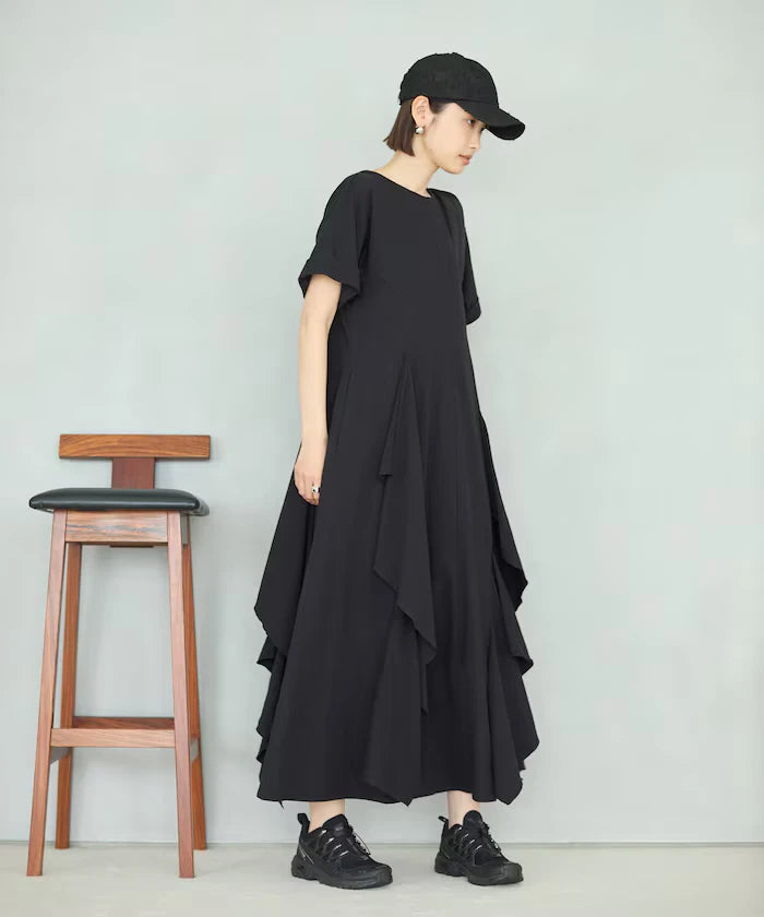 Organic Cotton Draped Flare Dress