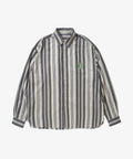 banshu ori wide shirt navy stripe