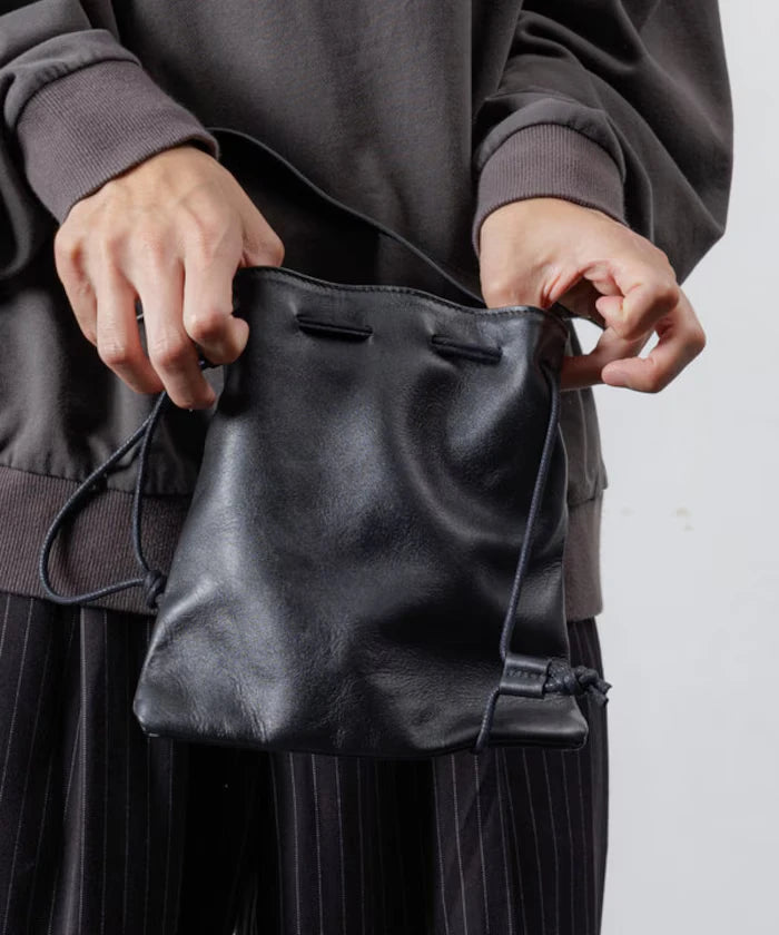 Drawstring Leather Handbag