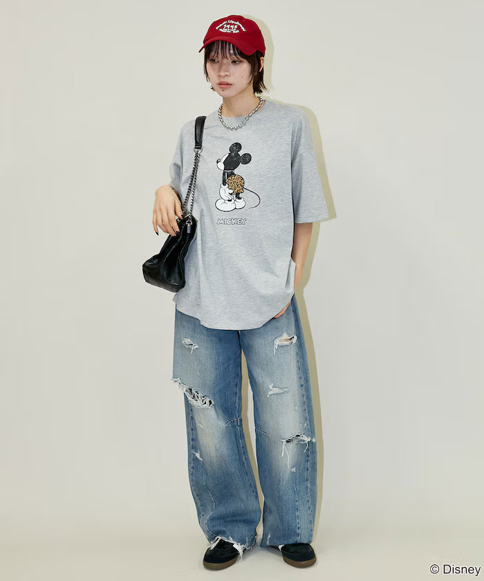 <Functional Material>Mickey Mouse & Minnie Mouse/Face T-Shirt Limited Edition