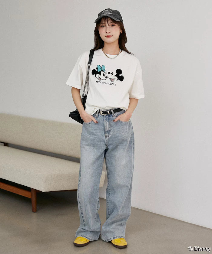 Mickey Mouse & Minnie Mouse/Mickey Mouse & Minnie Mouse/Sagara Embroidery T-Shirt Limited Edition