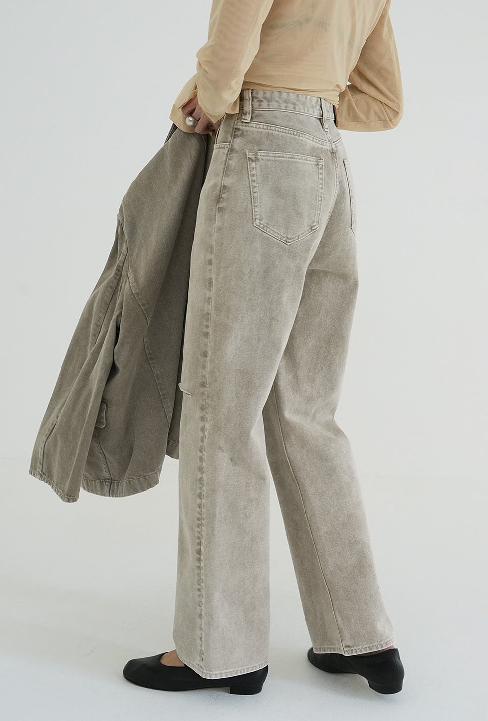 SLASH CUT DENIM PANTS