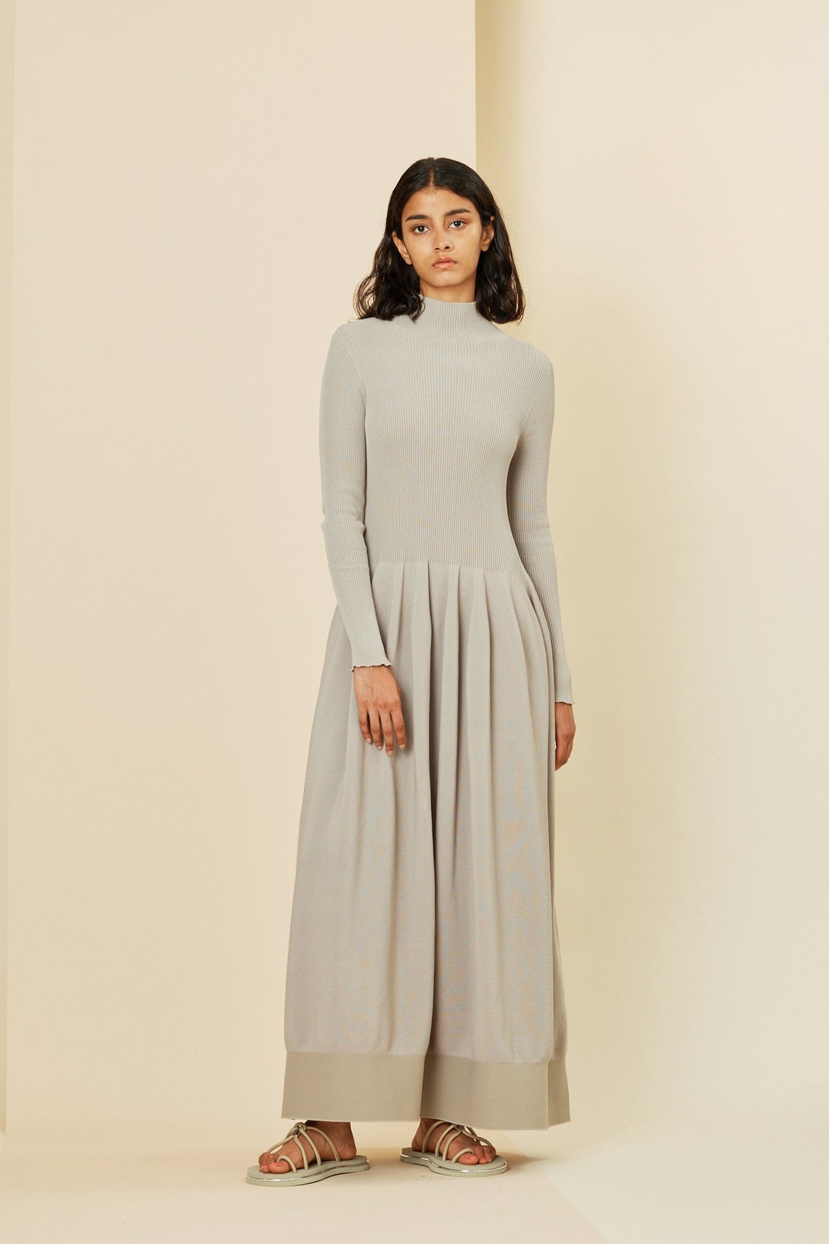 RIVULET HIGHNECK LONG SLEEVE DRESS