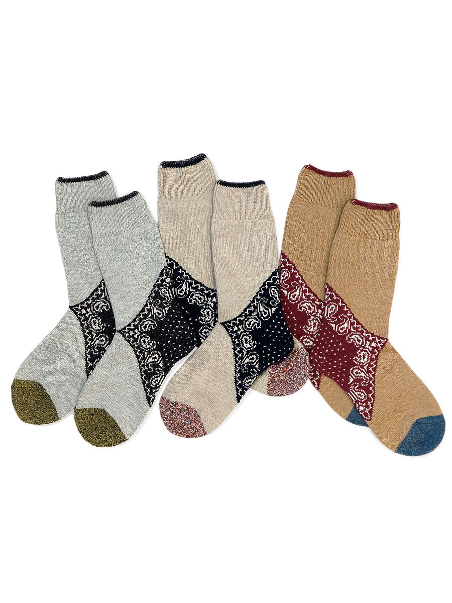96pcs Heel Paisley Bandana Socks