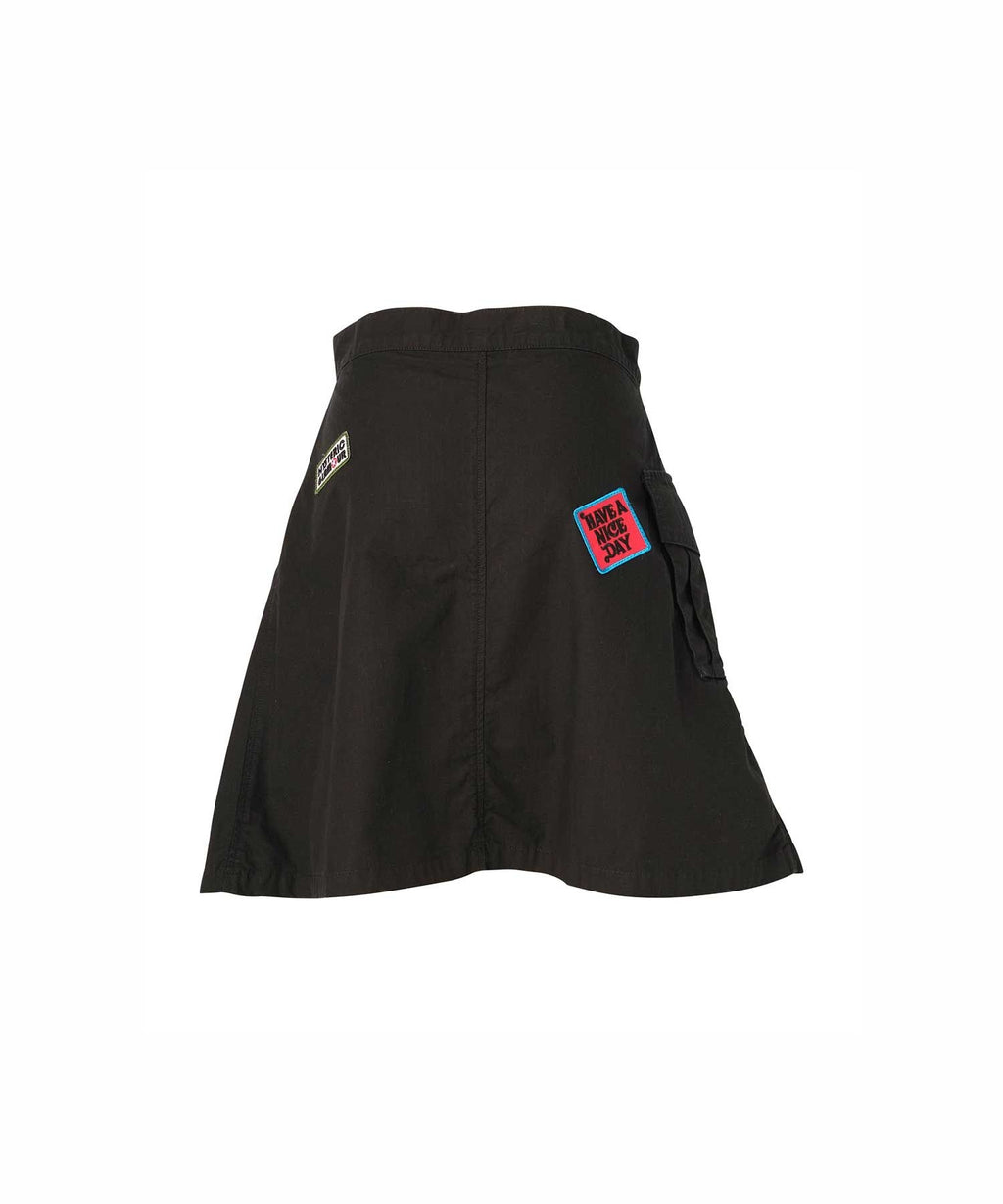 Military Pleated Wrap Skirt