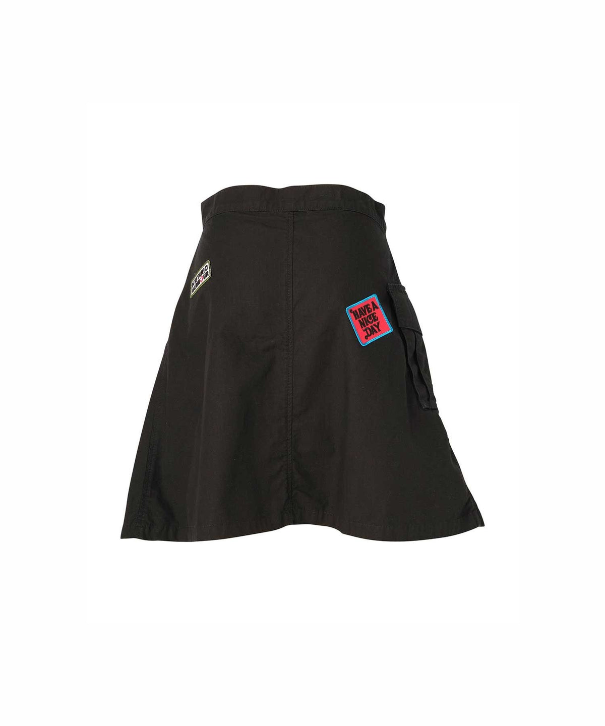Military Pleated Wrap Skirt