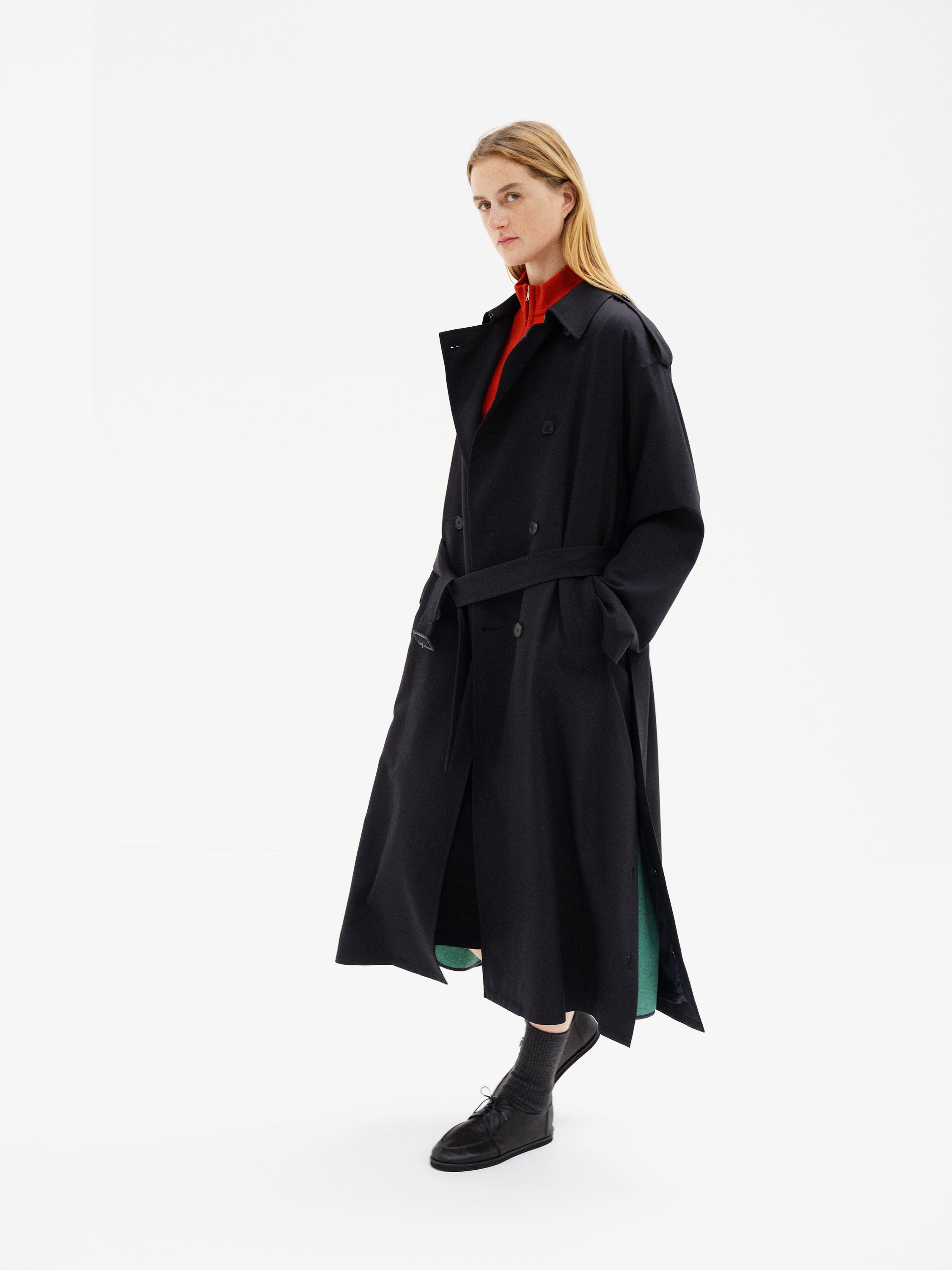ULTRA FINE WOOL TRENCH COAT WITH DETACHABLE LINER
