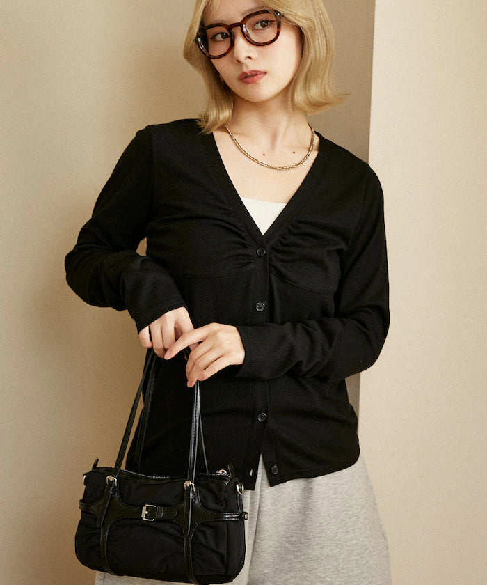 Layered-style V-neck cardigan limited edition