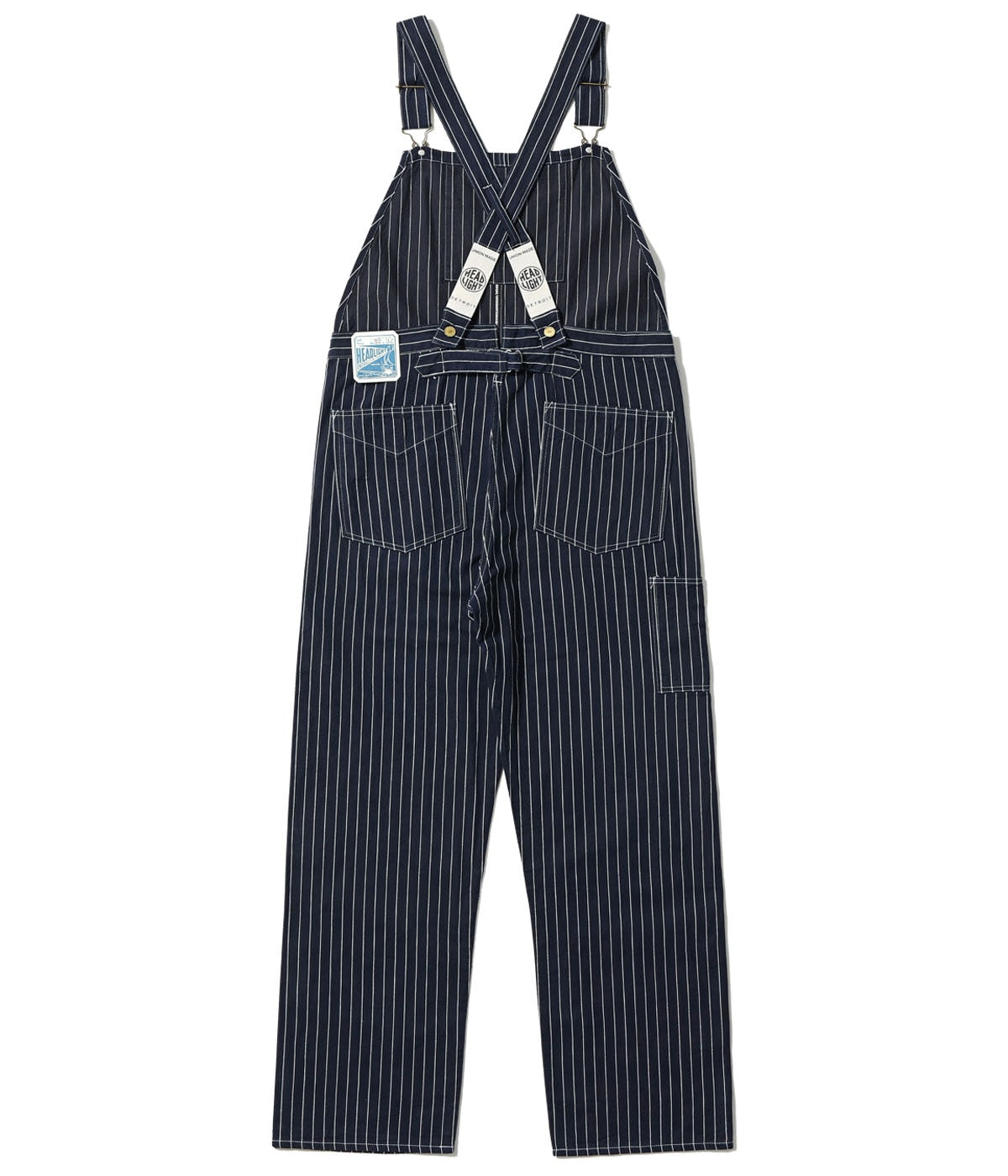 HEADLIGHT 8oz. SPECIAL WOVEN STRIPE DENIM LOW BACK OVERALLS