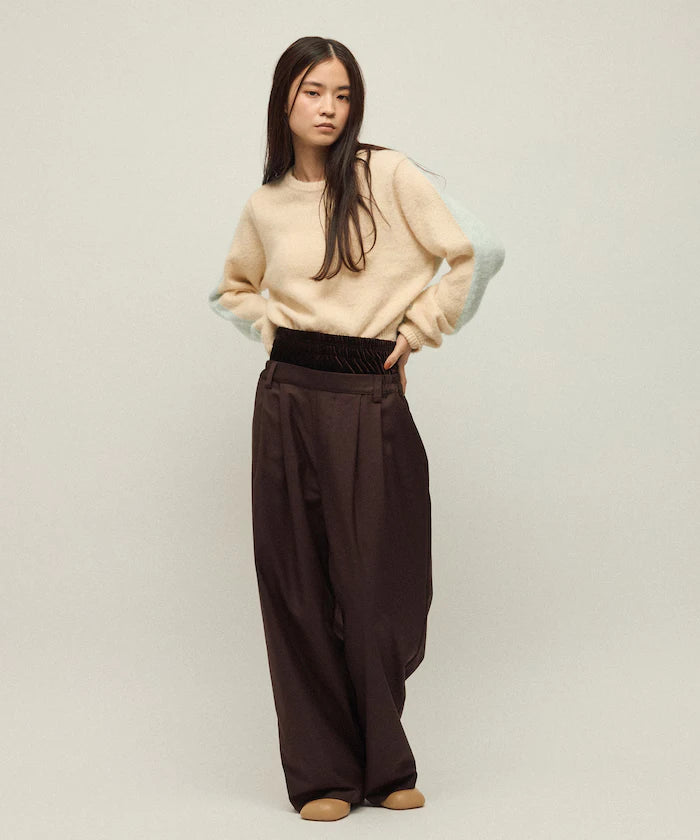 Alpaca Blend Bicolor Knit Pullover