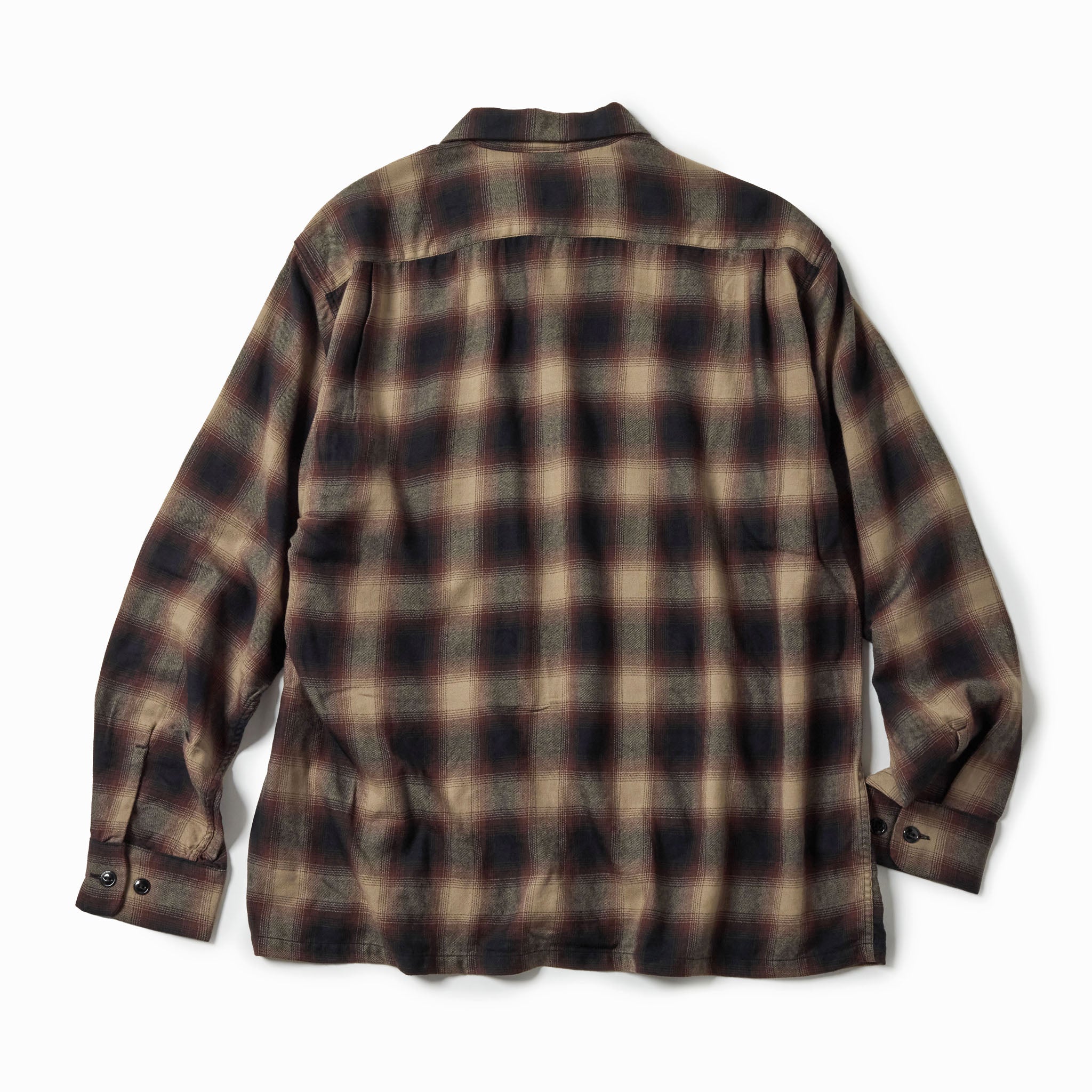 GL29548 / Super 120's WOOL CHECK OPEN SHIRT
