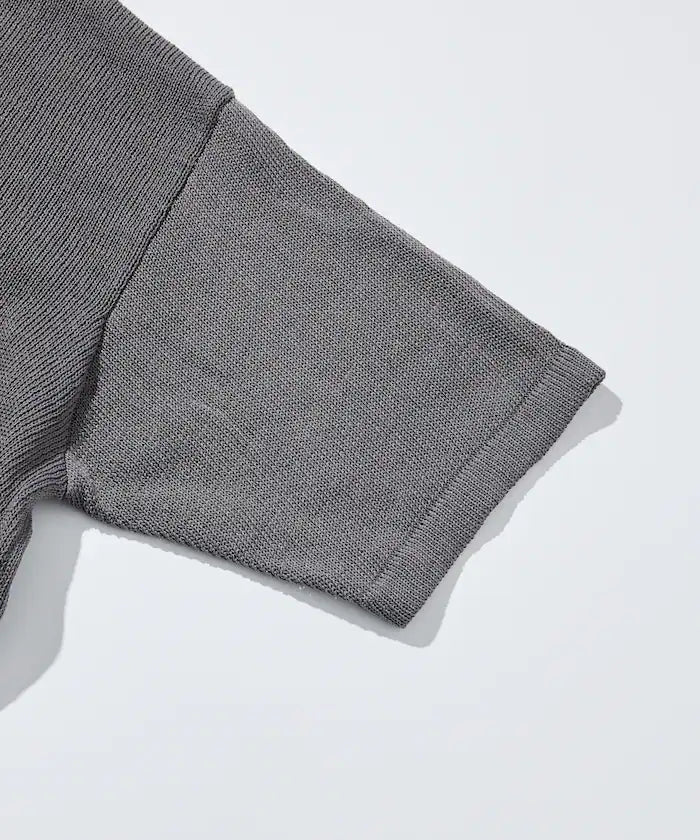 Sheer Knit Polo Shirt & Cotton T-Shirt Layered Set