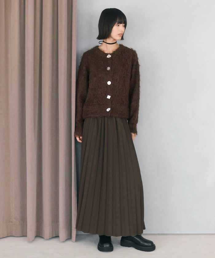 Variation Button Shaggy Knit Cardigan
