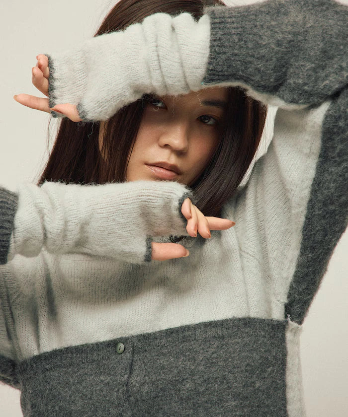 Alpaca Blend Bicolor Knit Gloves