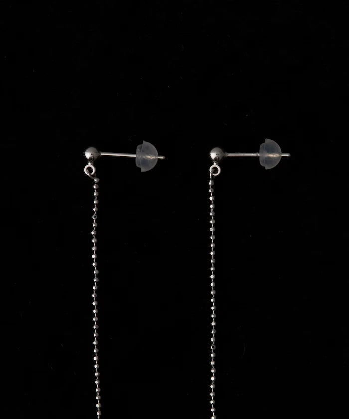 Silver925 Dot Chain Earrings / For Both Ears