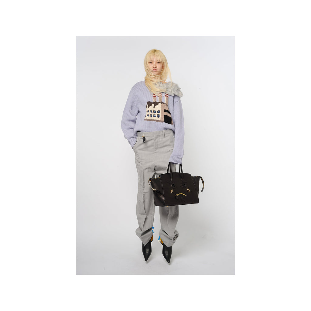 SMOKING FACTORY INTARSIA KNIT PULLOVER：BLUE