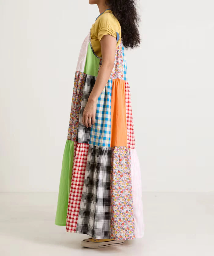 Patchwork Three-Tiered Camisole Dress