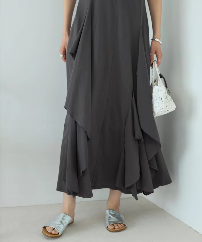 Organic Cotton Draped Flare Dress
