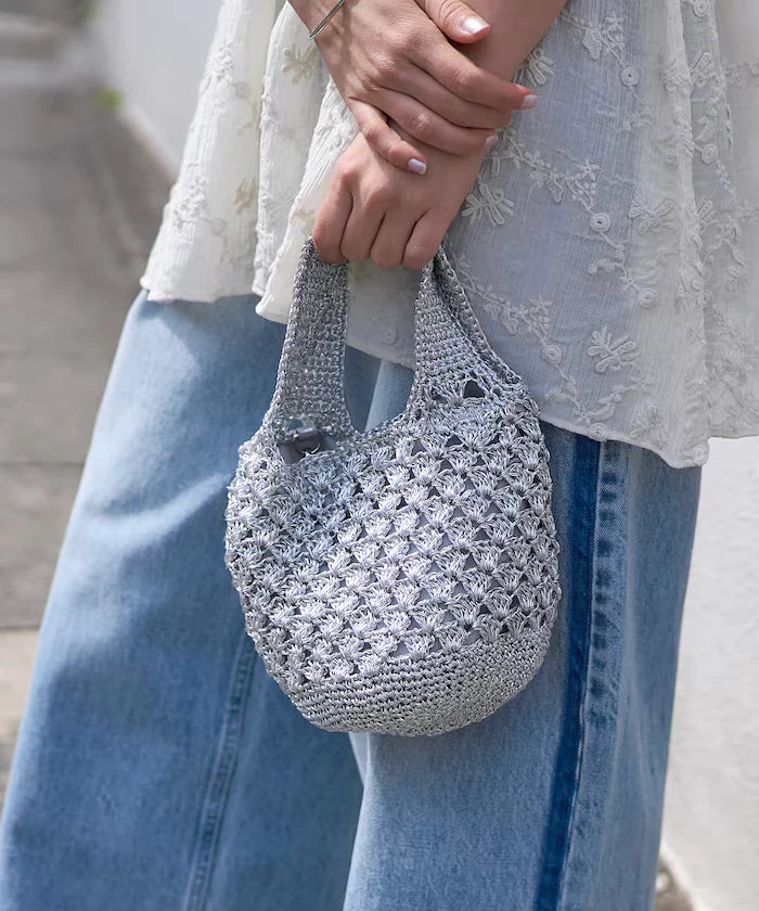 Lurex Yarn Hand Knitted 2WAY Bag
