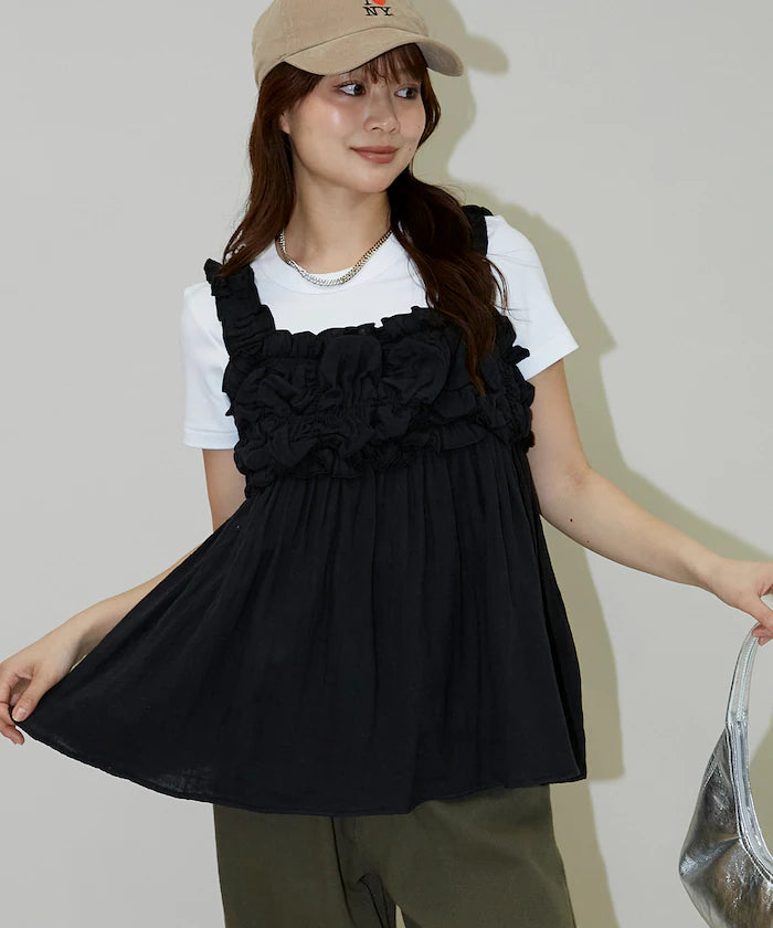 Double Gauze Gathered Camisole Blouse Limited Edition