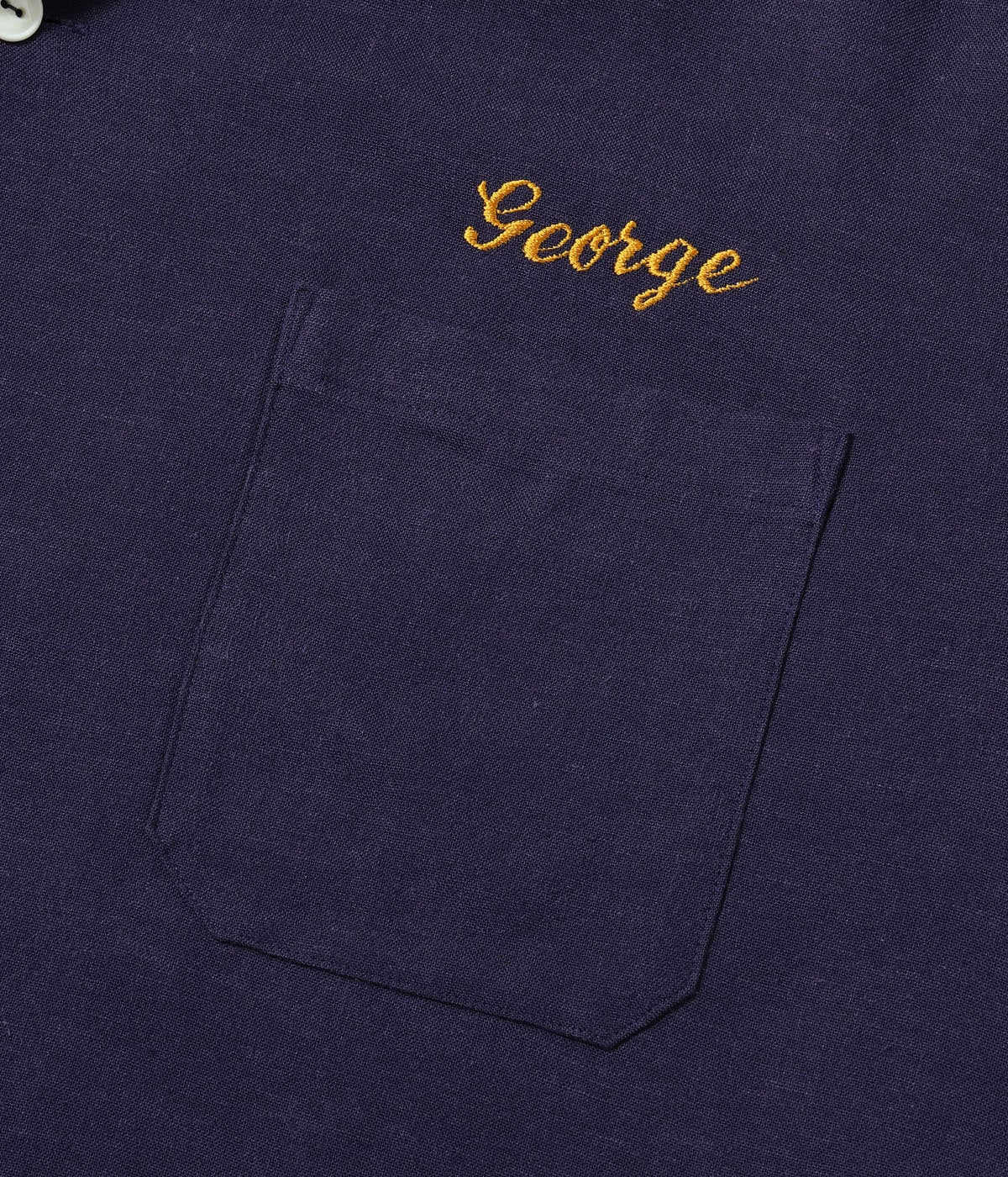 U.S. NAVY RAYON LINEN OPEN SHIRT with CHAIN EMBROIDERED