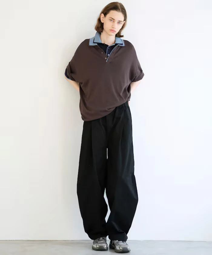 LOVE POP STUDIO Collar Layered Knit Polo Shirt Limited Edition