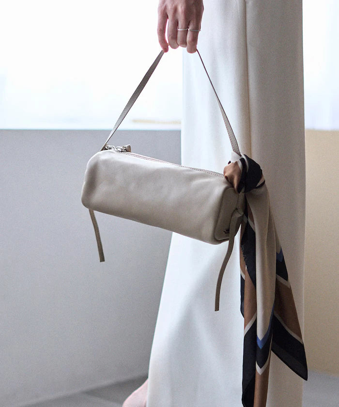 Leather Roll Boston Bag / Cowhide / Water-Repellent Leather