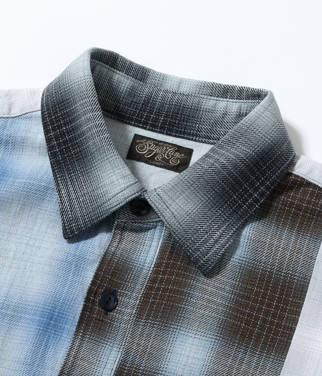 INDIGO OMBRE CHECK CRAZY WORK SHIRT