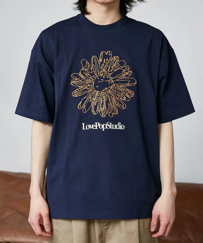 Love Pop Studio Flower Embroidery T-Shirt