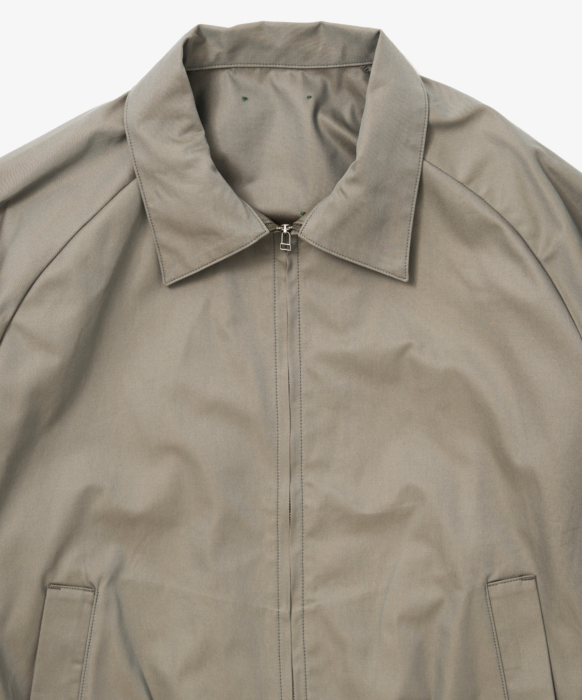 zip up blouson gabardine iridescent green