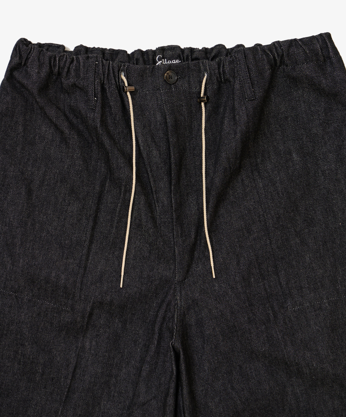 circular fatigue shorts black denim one wash
