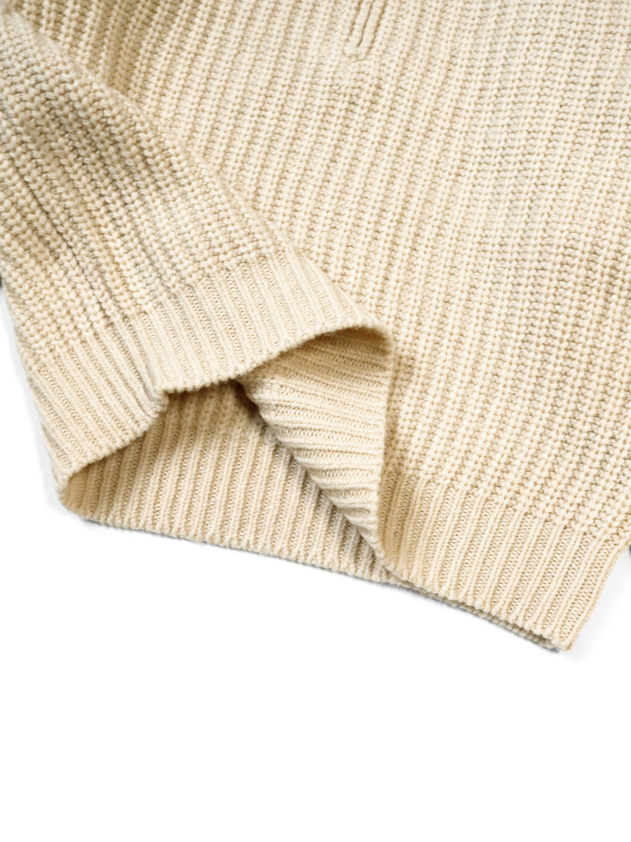 3G Wool Ribbed ZIP UP Pullover