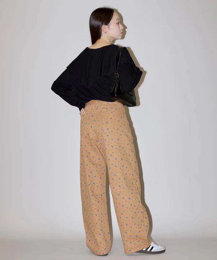 Floral Print Curved Pants Limited Edition