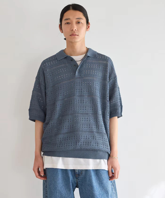Big Silhouette Short Sleeve Knit Polo Shirt