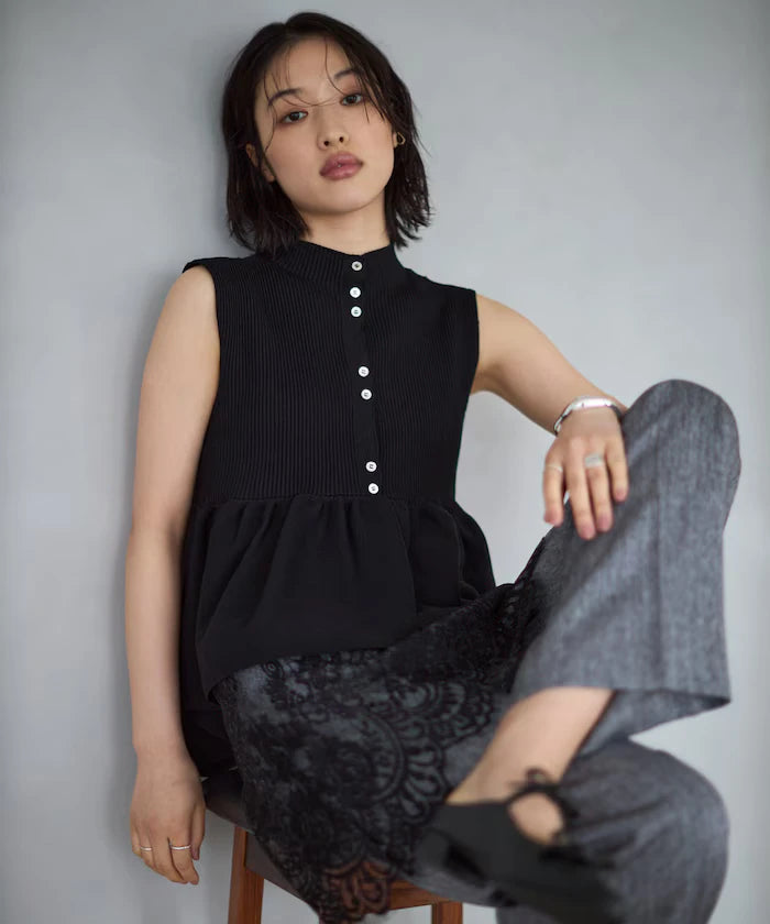 Japan Made Whole Garment Peplum Vest