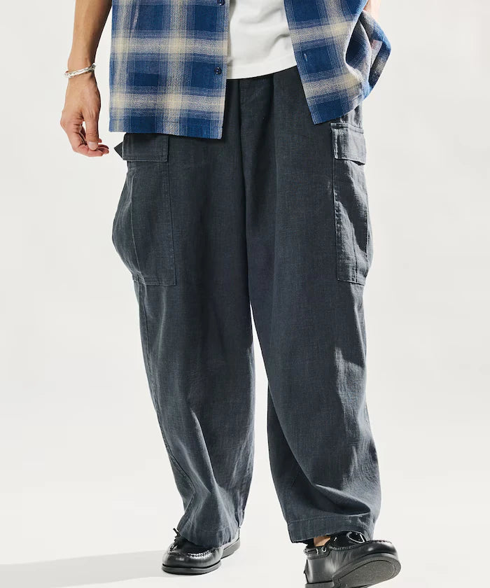 LINEN COTTON EASY CARGO PANTS 【Compatible with Set-Up】