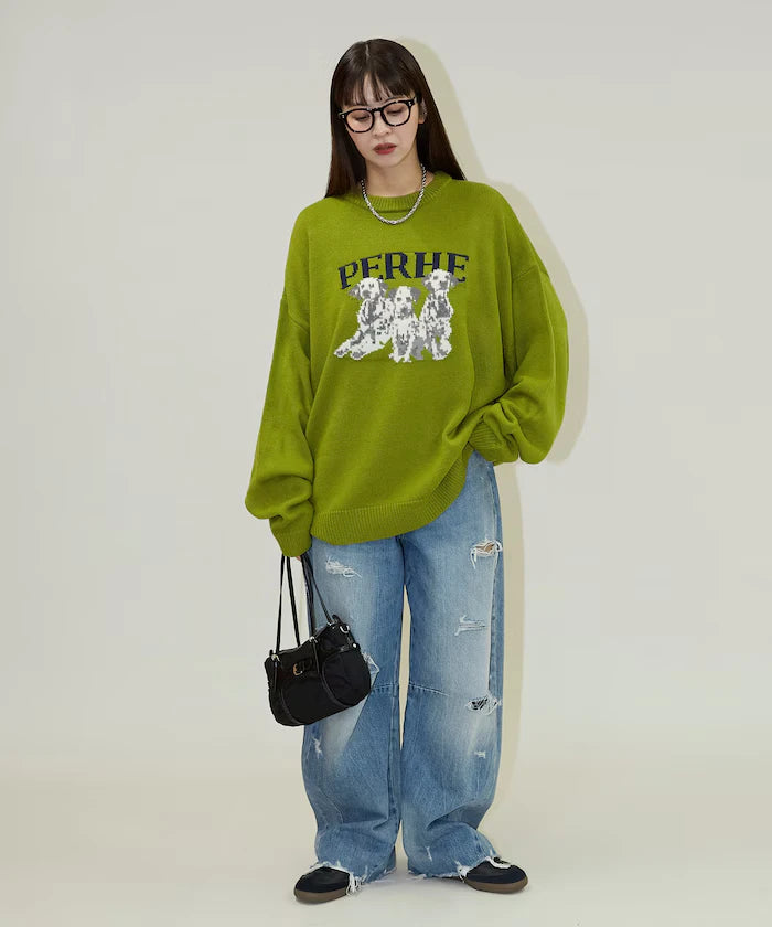 Dalmatian Dog Design Jacquard Knit Limited Edition