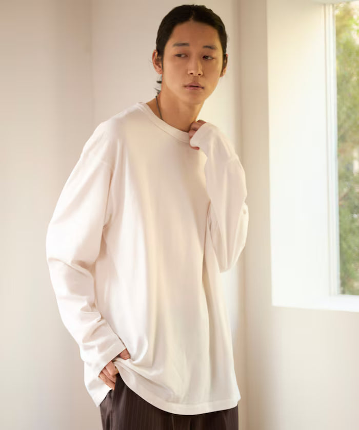 SUPER MERINO WOOL×INKEEP Crew Neck Long Sleeve T-Shirt