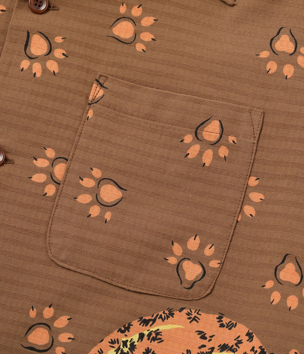 Dobby Cotton Open Shirt 'Leopard'