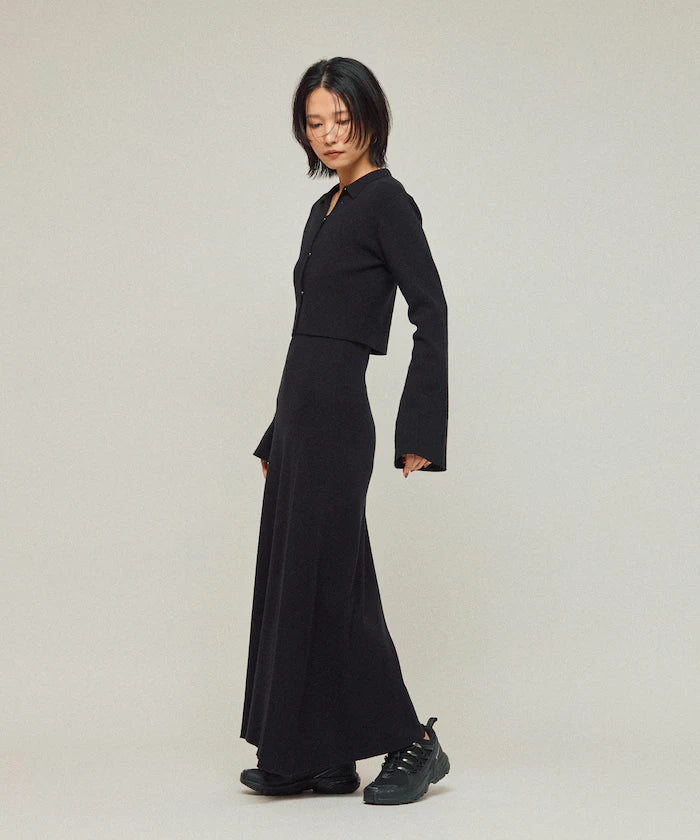 Functional Fabric Silk Blend Knit Ensemble Dress / Anti-Pill / Machine Washable