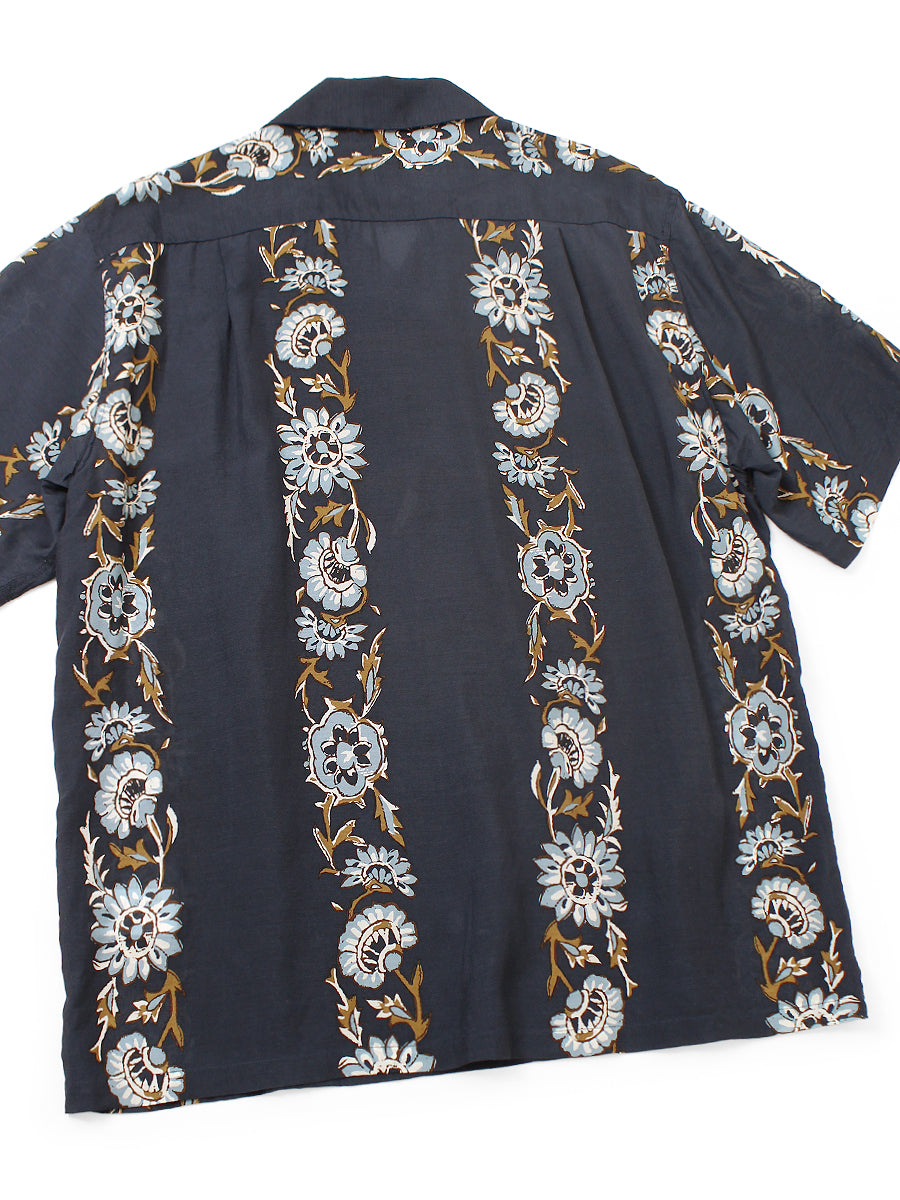 Silk Rayon Toggle - Milept Short Sleeve Open Collar Shirt